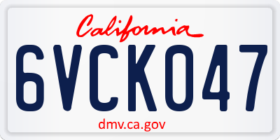 CA license plate 6VCK047
