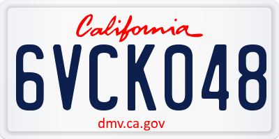 CA license plate 6VCK048