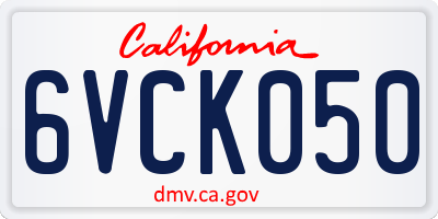 CA license plate 6VCK050