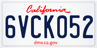 CA license plate 6VCK052