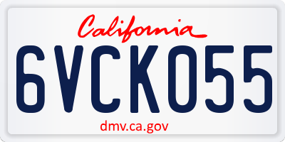 CA license plate 6VCK055
