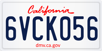 CA license plate 6VCK056