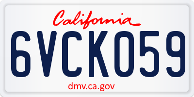 CA license plate 6VCK059