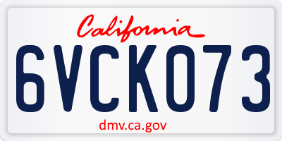 CA license plate 6VCK073