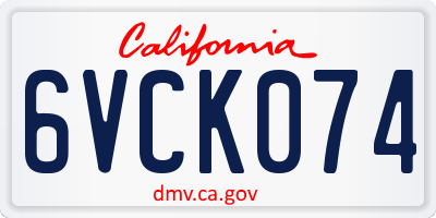 CA license plate 6VCK074