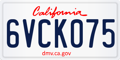 CA license plate 6VCK075