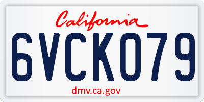 CA license plate 6VCK079