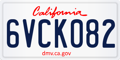 CA license plate 6VCK082