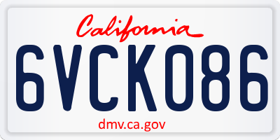 CA license plate 6VCK086