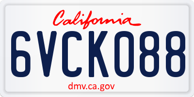 CA license plate 6VCK088