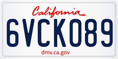 CA license plate 6VCK089