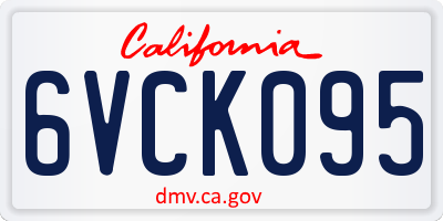 CA license plate 6VCK095
