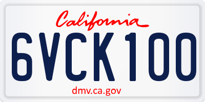 CA license plate 6VCK100