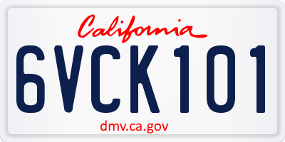CA license plate 6VCK101