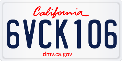 CA license plate 6VCK106
