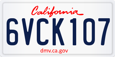CA license plate 6VCK107