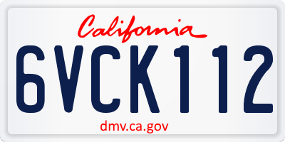 CA license plate 6VCK112