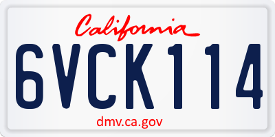 CA license plate 6VCK114