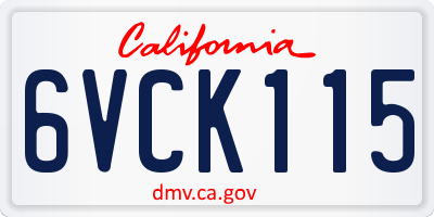 CA license plate 6VCK115