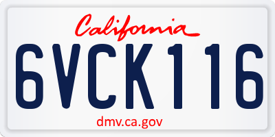 CA license plate 6VCK116