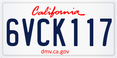 CA license plate 6VCK117
