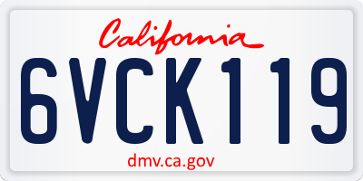 CA license plate 6VCK119