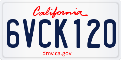 CA license plate 6VCK120
