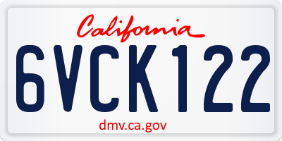 CA license plate 6VCK122
