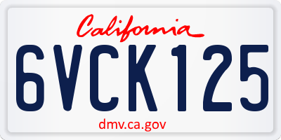 CA license plate 6VCK125