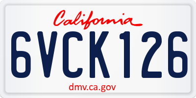 CA license plate 6VCK126