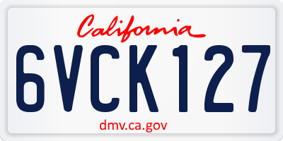 CA license plate 6VCK127