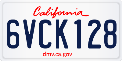 CA license plate 6VCK128