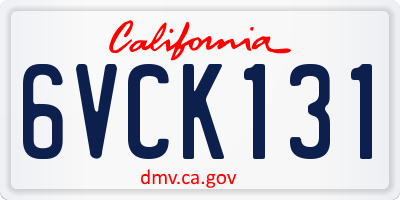 CA license plate 6VCK131