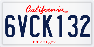 CA license plate 6VCK132