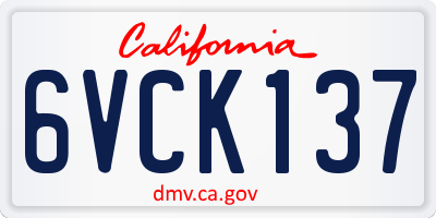CA license plate 6VCK137