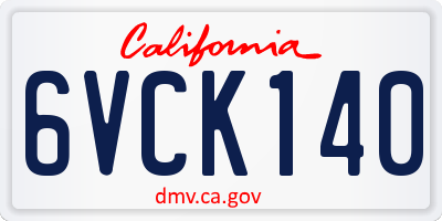CA license plate 6VCK140