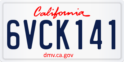 CA license plate 6VCK141