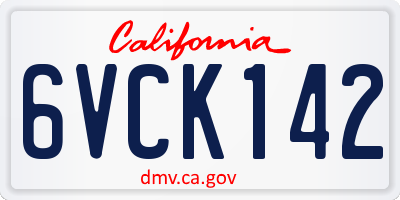 CA license plate 6VCK142