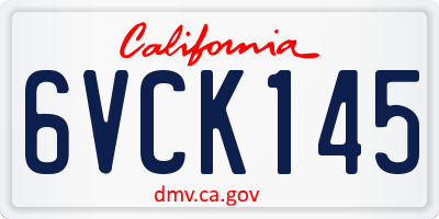 CA license plate 6VCK145