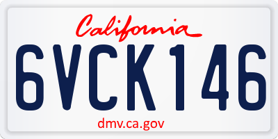 CA license plate 6VCK146