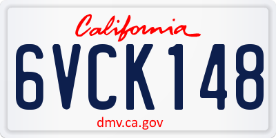 CA license plate 6VCK148
