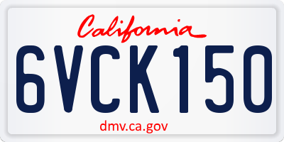CA license plate 6VCK150