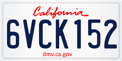 CA license plate 6VCK152