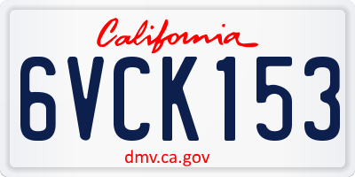 CA license plate 6VCK153