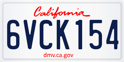 CA license plate 6VCK154