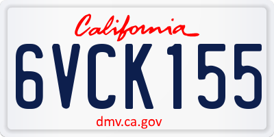 CA license plate 6VCK155