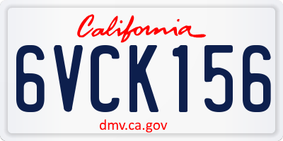 CA license plate 6VCK156