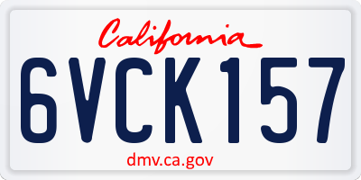 CA license plate 6VCK157