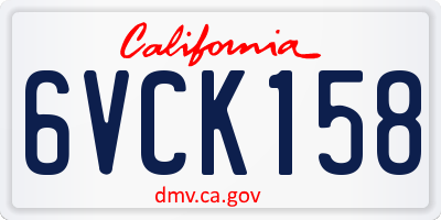 CA license plate 6VCK158