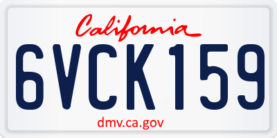 CA license plate 6VCK159